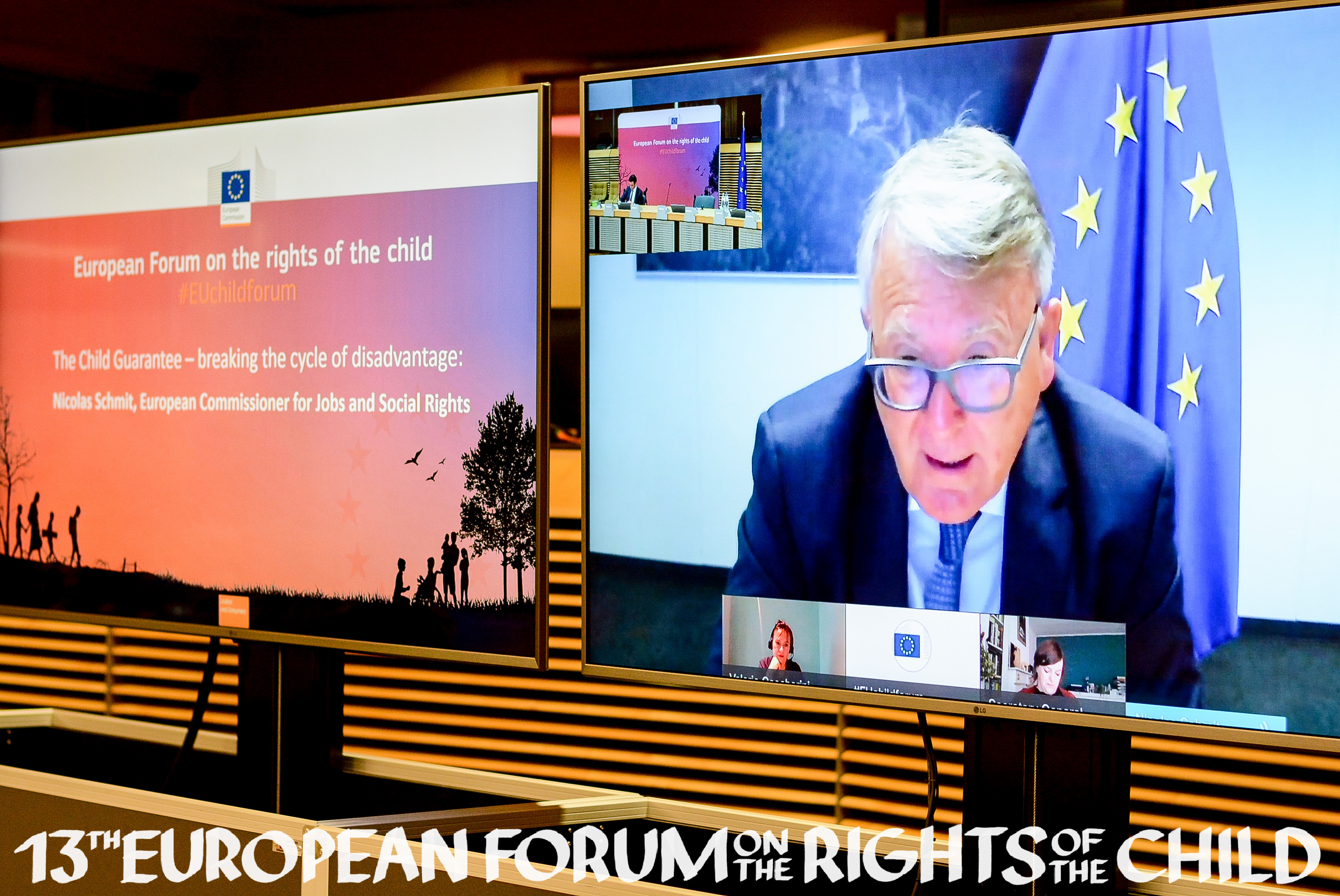 Speaker on screen Rights of the Child Forum