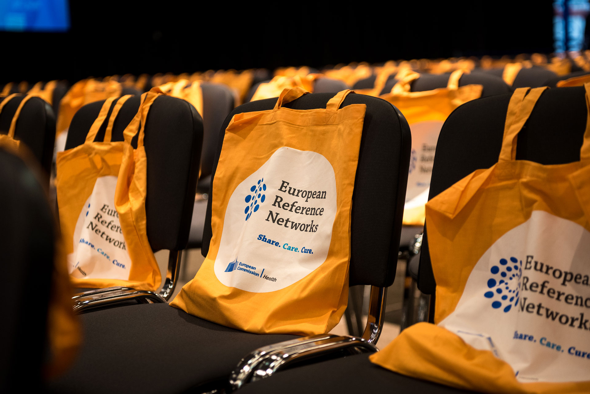 Promotional bags on chairs