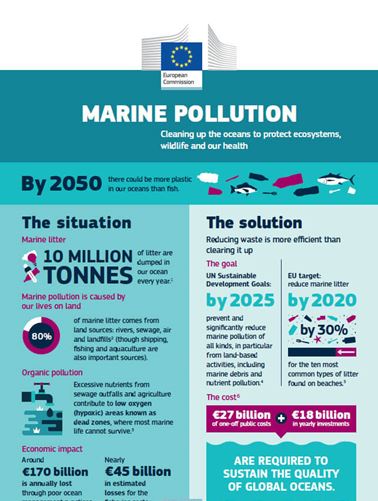 First part of infographic on marine pollution