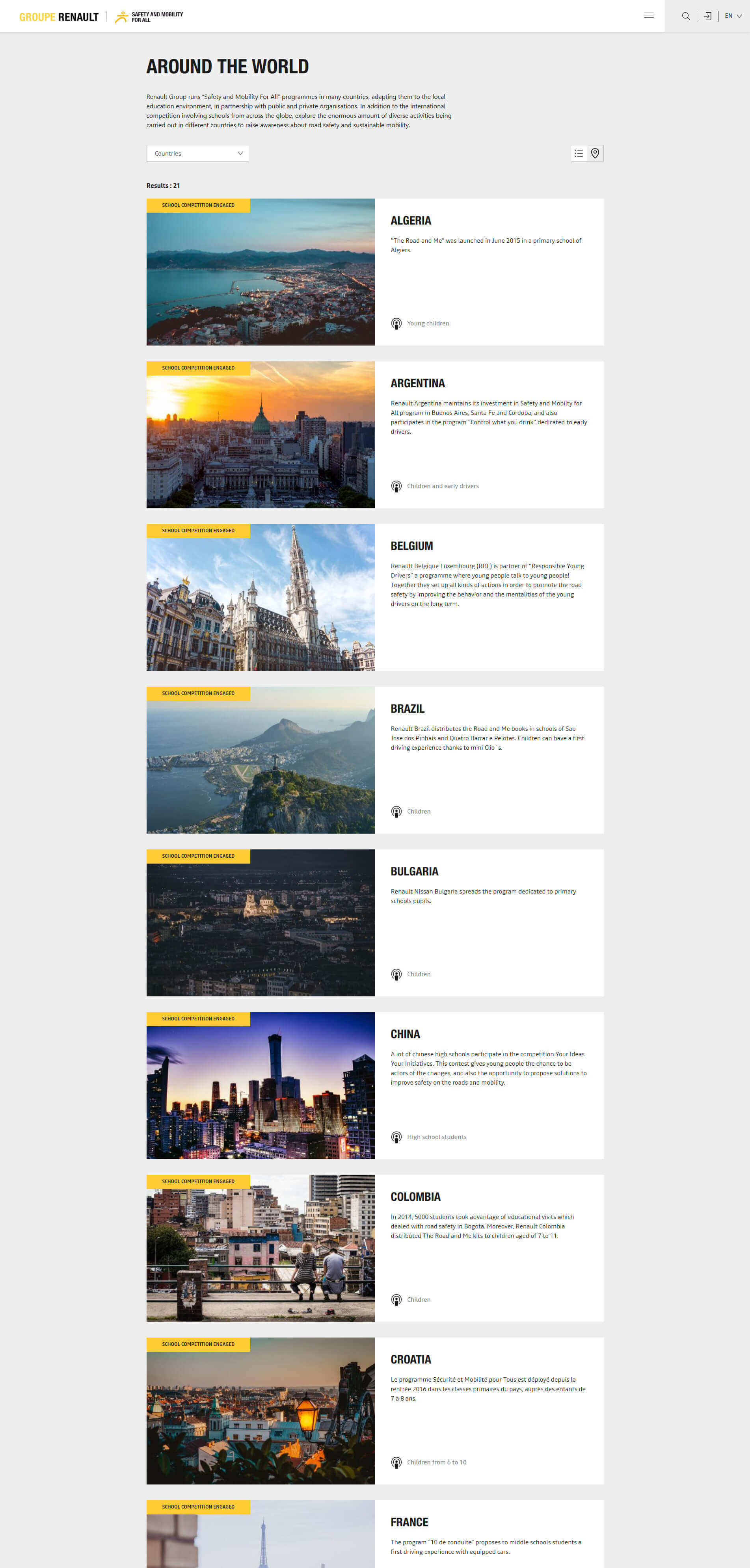 Preview of the page "Around the world"